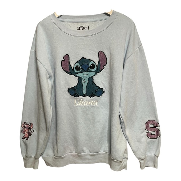 Disney Tops - Women's Light Blue Ohana Stitch Sweatshirt XXL